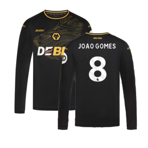 2024-2025 Wolves Long Sleeve Away Shirt (Joao Gomes 8)