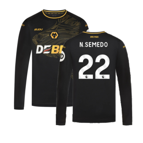 2024-2025 Wolves Long Sleeve Away Shirt (N.Semedo 22)