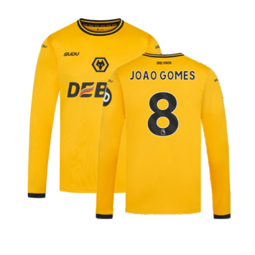 2024-2025 Wolves Long Sleeve Home Shirt (Joao Gomes 8)