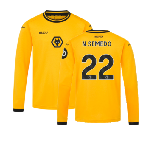 2024-2025 Wolves Long Sleeve Home Shirt (Kids) (N.Semedo 22)