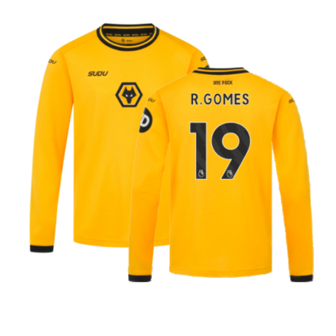 2024-2025 Wolves Long Sleeve Home Shirt (Kids) (R.Gomes 19)