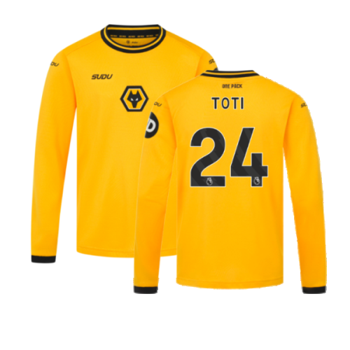 2024-2025 Wolves Long Sleeve Home Shirt (Kids) (Toti 24)