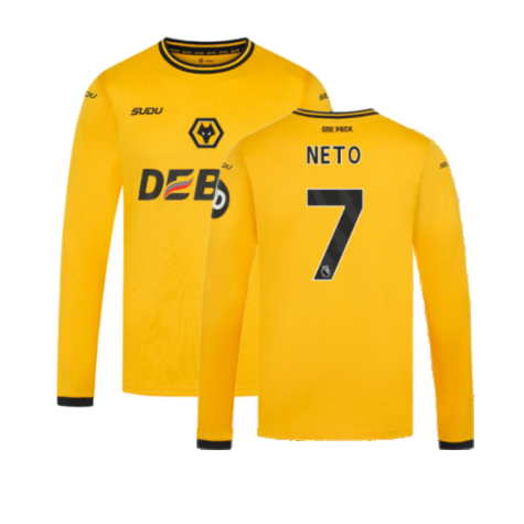 2024-2025 Wolves Long Sleeve Home Shirt (Neto 7)