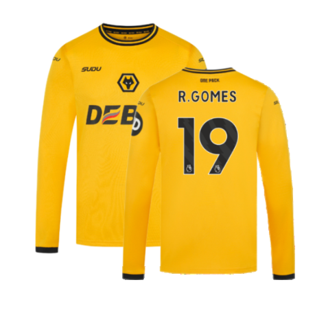 2024-2025 Wolves Long Sleeve Home Shirt (R.Gomes 19)