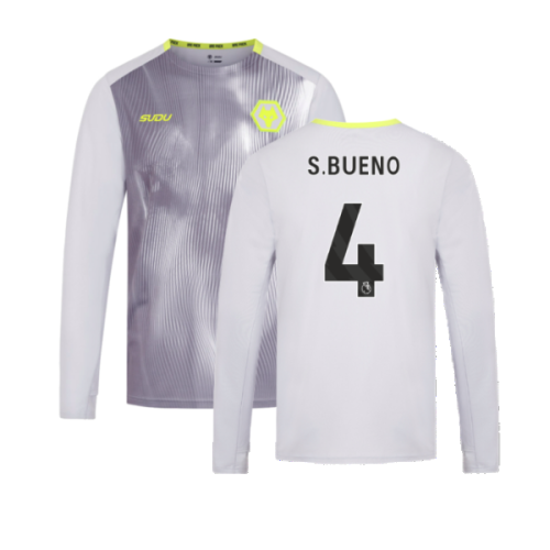 2024-2025 Wolves Players Training Long Sleeved Tee (Grey) (S.Bueno 4)