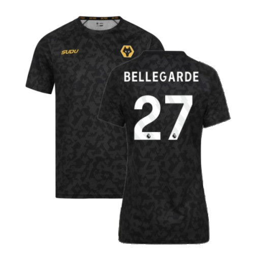 2024-2025 Wolves Pre Match Training Shirt (Black) (Bellegarde 27)