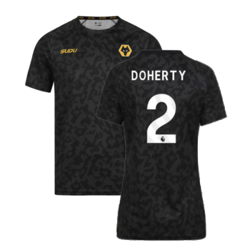 2024-2025 Wolves Pre Match Training Shirt (Black) (Doherty 2)