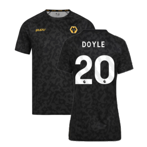 2024-2025 Wolves Pre Match Training Shirt (Black) (Doyle 20)