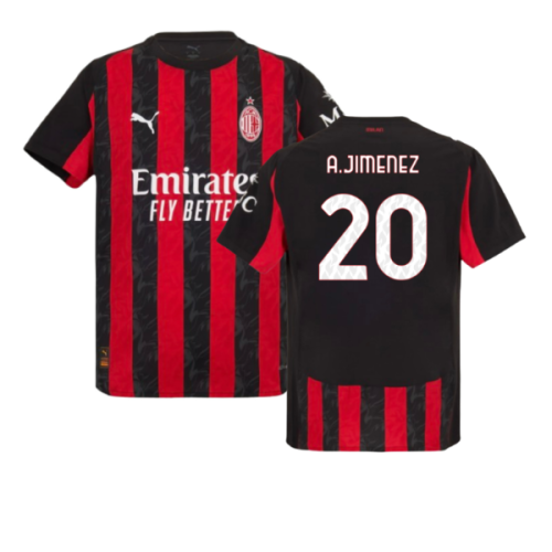 2025-2026 AC Milan Authentic Home Shirt (A.Jimenez 20)