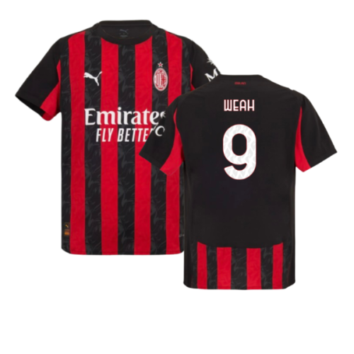 2025-2026 AC Milan Authentic Home Shirt (Weah 9)