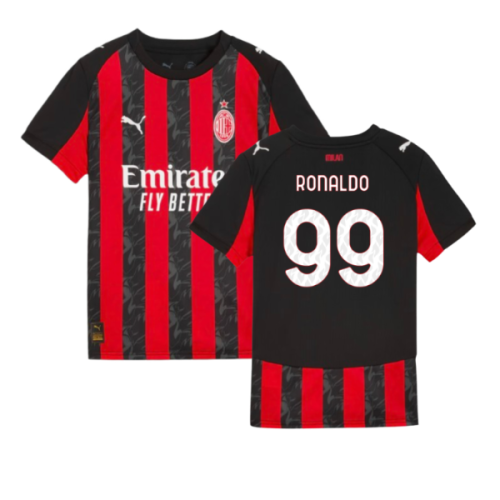 2025-2026 AC Milan Home Shirt (Kids) (Ronaldo 99)