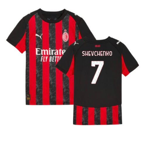 2025-2026 AC Milan Home Shirt (Kids) (Shevchenko 7)