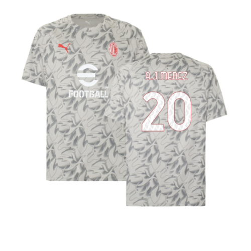2025-2026 AC Milan Warm Up Jersey (Smokey Gray) (A.Jimenez 20)
