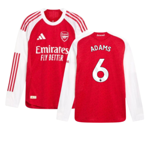 2025-2026 Arsenal Authentic Long Sleeve Home Shirt (Adams 6)