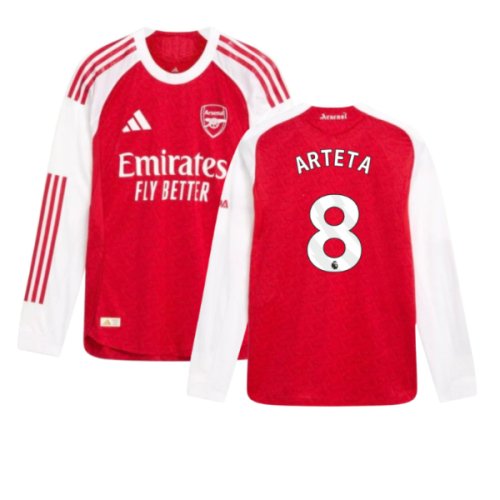 2025-2026 Arsenal Authentic Long Sleeve Home Shirt (Arteta 8)