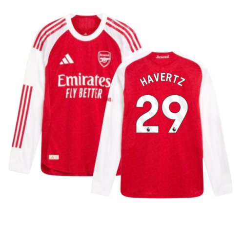 2025-2026 Arsenal Authentic Long Sleeve Home Shirt (Havertz 29)