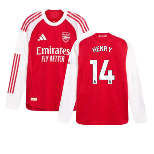 2025-2026 Arsenal Authentic Long Sleeve Home Shirt (Henry 14)