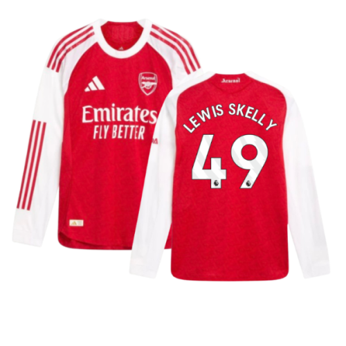 2025-2026 Arsenal Authentic Long Sleeve Home Shirt (Lewis Skelly 49)