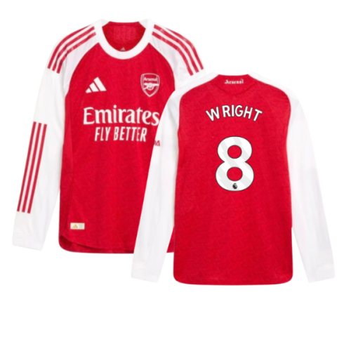 2025-2026 Arsenal Authentic Long Sleeve Home Shirt (Wright 8)
