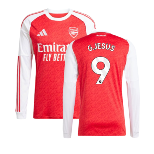 2025-2026 Arsenal Long Sleeve Home Shirt (G.Jesus 9)