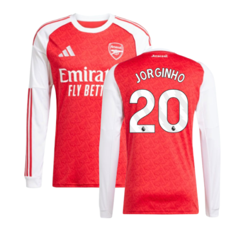 2025-2026 Arsenal Long Sleeve Home Shirt (Jorginho 20)