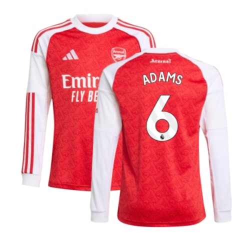 2025-2026 Arsenal Long Sleeve Home Shirt (Kids) (Adams 6)