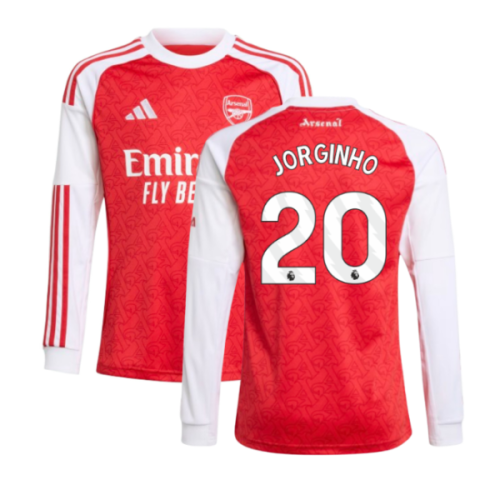 2025-2026 Arsenal Long Sleeve Home Shirt (Kids) (Jorginho 20)