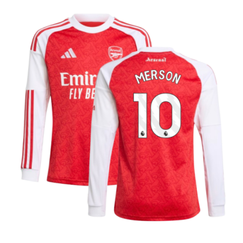 2025-2026 Arsenal Long Sleeve Home Shirt (Kids) (Merson 10)