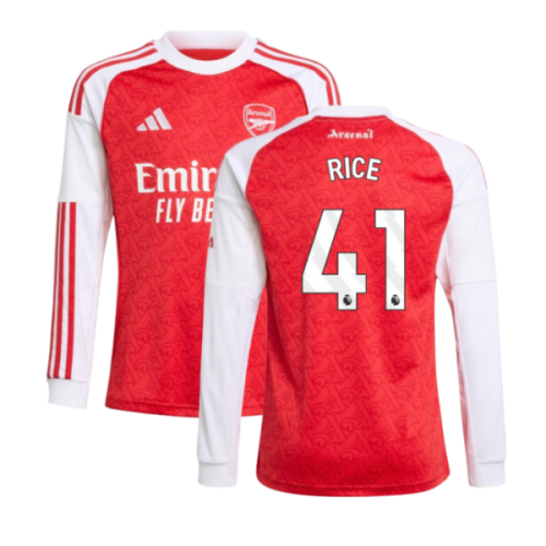 2025-2026 Arsenal Long Sleeve Home Shirt (Kids) (Rice 41)