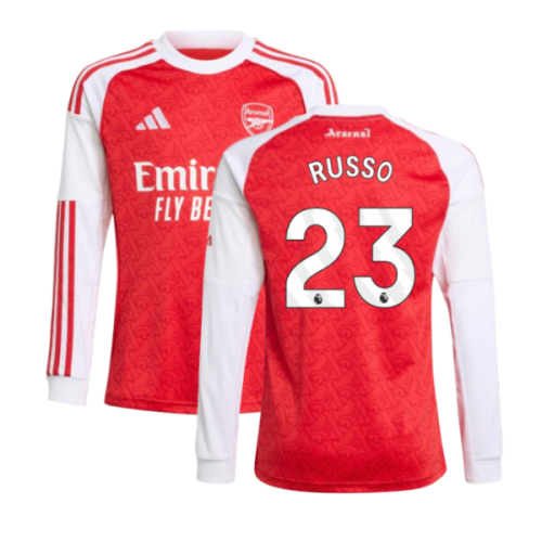 2025-2026 Arsenal Long Sleeve Home Shirt (Kids) (Russo 23)