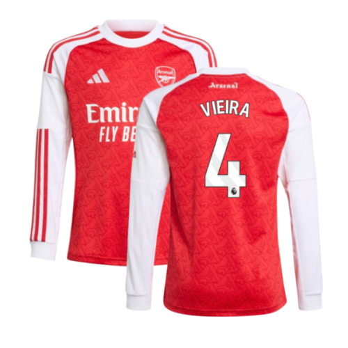 2025-2026 Arsenal Long Sleeve Home Shirt (Kids) (Vieira 4)