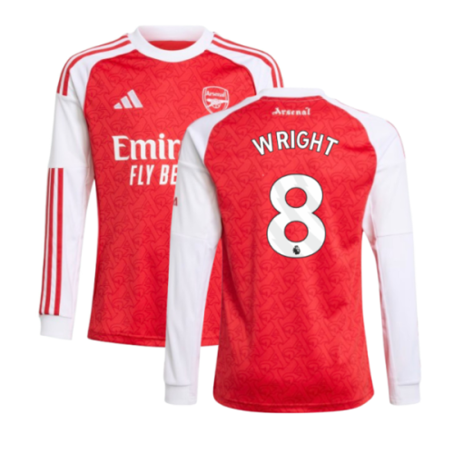 2025-2026 Arsenal Long Sleeve Home Shirt (Kids) (Wright 8)