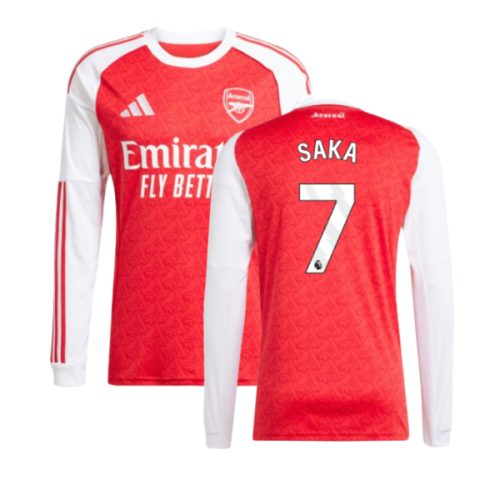 2025-2026 Arsenal Long Sleeve Home Shirt (Saka 7)
