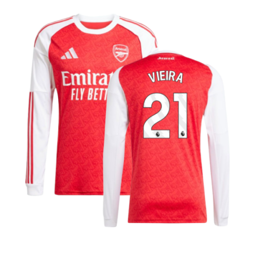 2025-2026 Arsenal Long Sleeve Home Shirt (Vieira 21)
