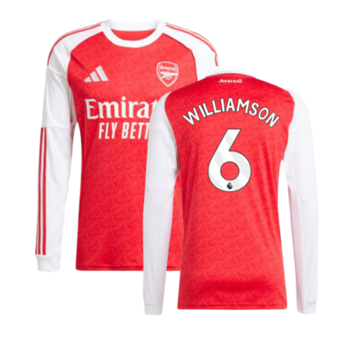 2025-2026 Arsenal Long Sleeve Home Shirt (Williamson 6)
