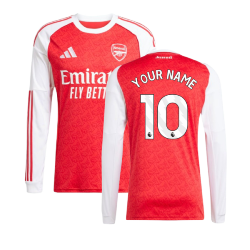 2025-2026 Arsenal Long Sleeve Home Shirt (Your Name)