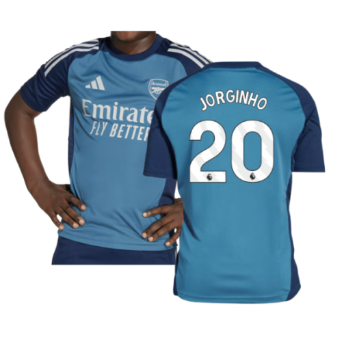 2025-2026 Arsenal Training Shirt (Blanch Blue) - Kids (Jorginho 20)