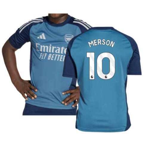 2025-2026 Arsenal Training Shirt (Blanch Blue) - Kids (Merson 10)