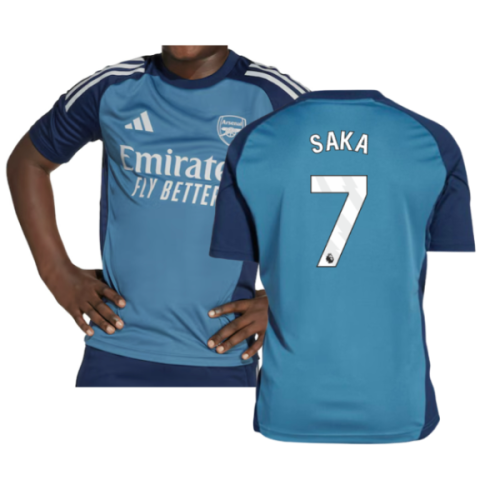 2025-2026 Arsenal Training Shirt (Blanch Blue) - Kids (Saka 7)