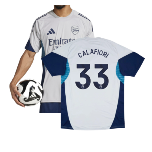 2025-2026 Arsenal Training Shirt (Grey Two) (Calafiori 33)