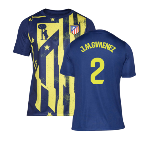 2025-2026 Atletico Madrid Pre-Match Shirt (Blue-Yellow) (J.M.Gimenez 2)