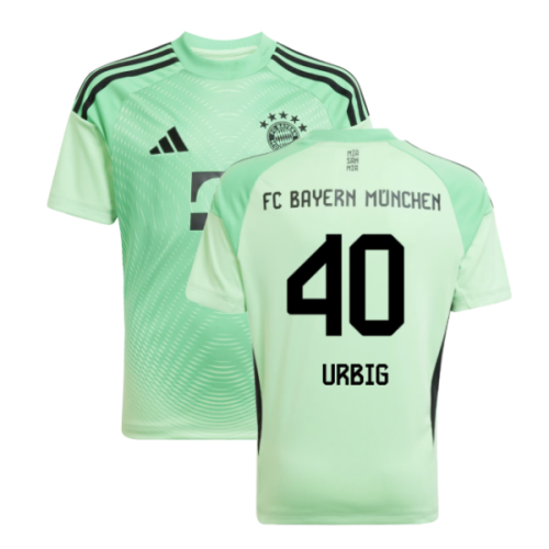 2025-2026 Bayern Munich Home Goalkeeper Shirt (Glory Mint) - Kids (Urbig 40)