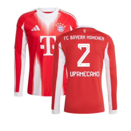 2025-2026 Bayern Munich Long Sleeve Home Shirt (Upamecano 2)