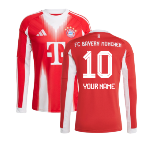 2025-2026 Bayern Munich Long Sleeve Home Shirt (Your Name)