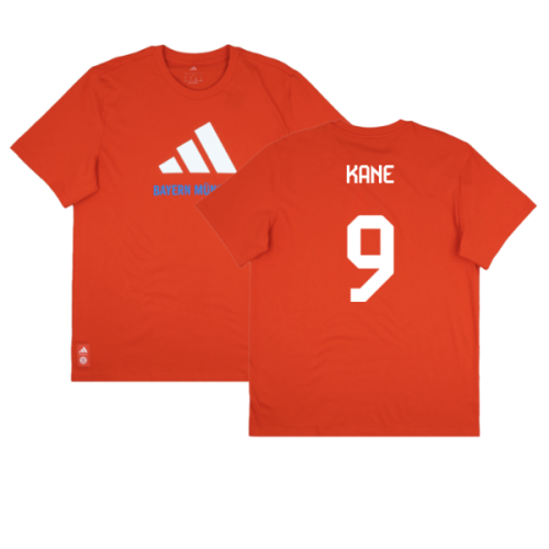 2025-2026 Bayern Munich Seasonal Graphic Tee (Red) (Kane 9)