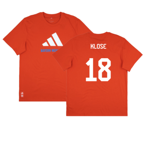 2025-2026 Bayern Munich Seasonal Graphic Tee (Red) (Klose 18)