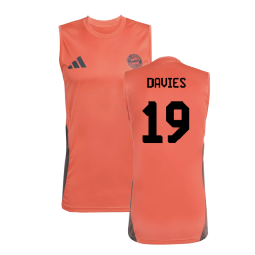 2025-2026 Bayern Munich Sleeveless Jersey (Easy Coral) (Davies 19)