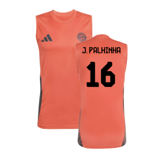 2025-2026 Bayern Munich Sleeveless Jersey (Easy Coral) (J. Palhinha 16)