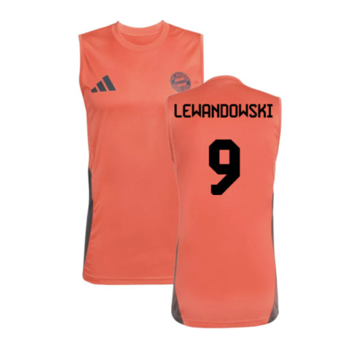2025-2026 Bayern Munich Sleeveless Jersey (Easy Coral) (Lewandowski 9)