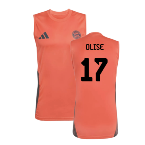 2025-2026 Bayern Munich Sleeveless Jersey (Easy Coral) (Olise 17)